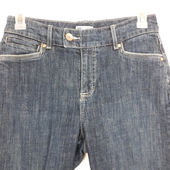 LEE Women's Capri Jeans Size 10 Just Below the Waist Medium Wash Blue Denim - Picture 5 of 15